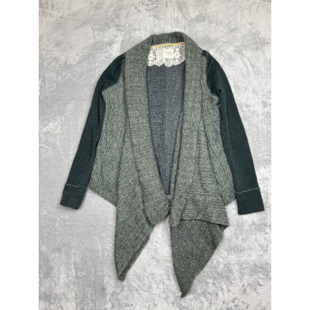 Saturday Sunday Anthropologie Casado Waterfall Cardigan Sweater Green Xs View 2